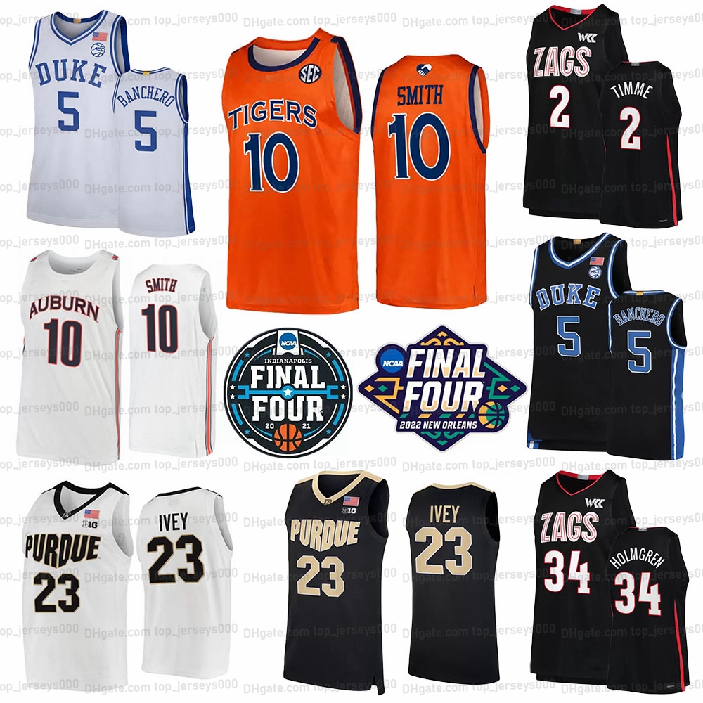 

2022 NCAA Basketball Final Four Jersey Paolo Banchero Duke Blue Devils Jabari Smith Jaden Ivey Purdue Boilermakers Drew Timme Chet Holmgren Gonzaga Bulldogs Jersey, As shown