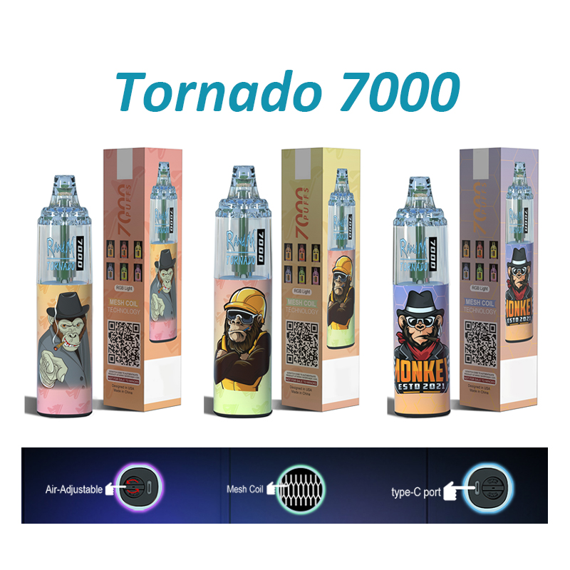 

RandM Tornado 7000 puffs disposable electronic cigarette with LED light from Original R and M factory