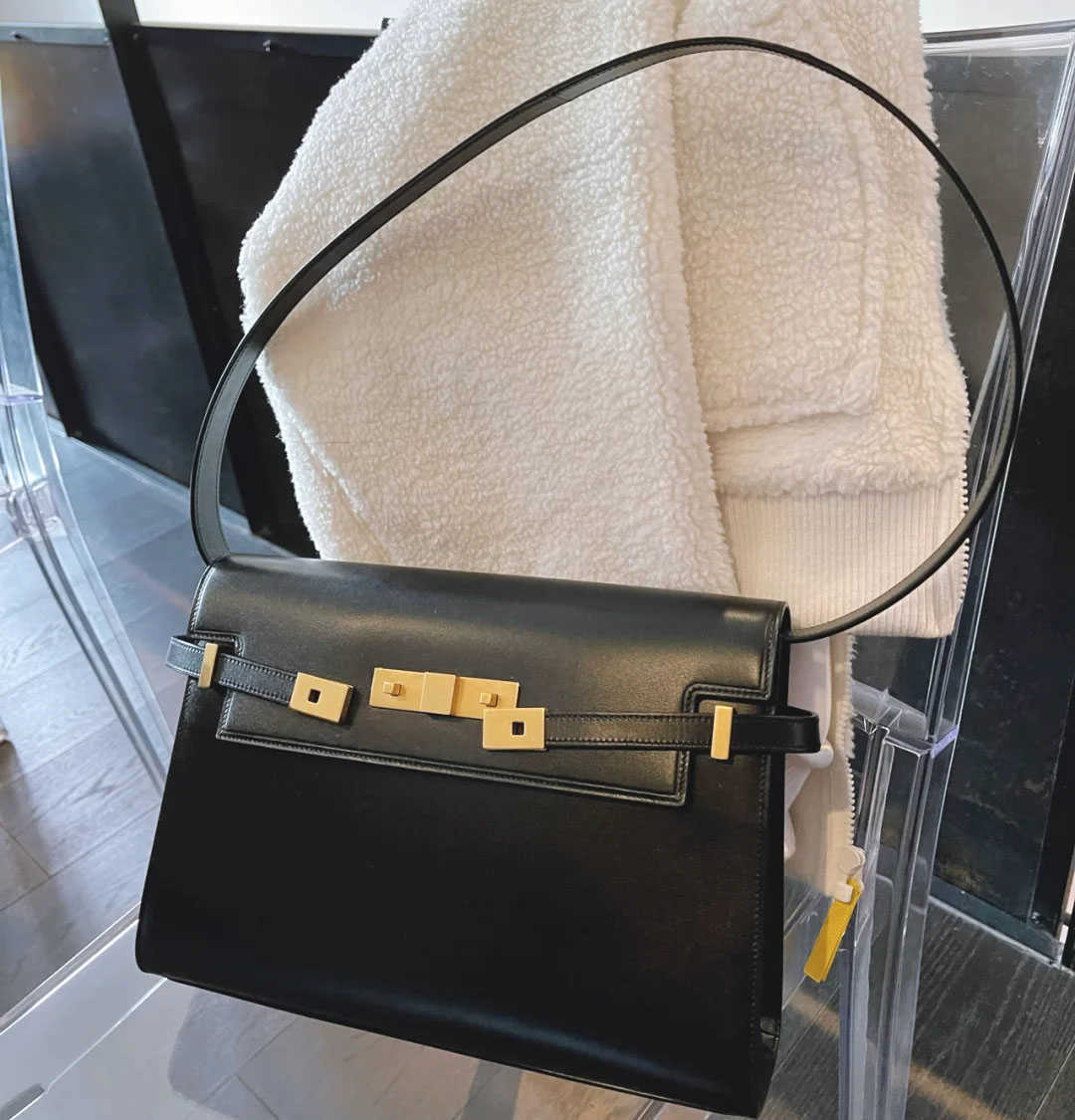 

Manhattan Leather Bag Luxury Shoulder Bags Designers Handbags Crossbody Women Handbag, Black