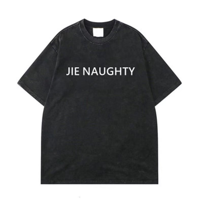 

Letter Printing Men's Tshirts Graffiti Unisex Short Sleeve T Shirt Gothic Washed Cotton T-shirt Men Streetwear 0615, Black
