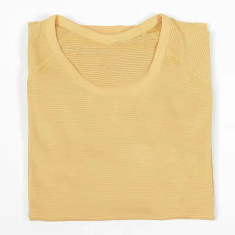 

& Active Shirts Tees Sports Quick Dry T-shirt Designer yoga womens wear ladies Gym Tshirts short sleeved Moisture Wicking Knit High Elastic Fitness Solid OXT4E7ND, Ll 1