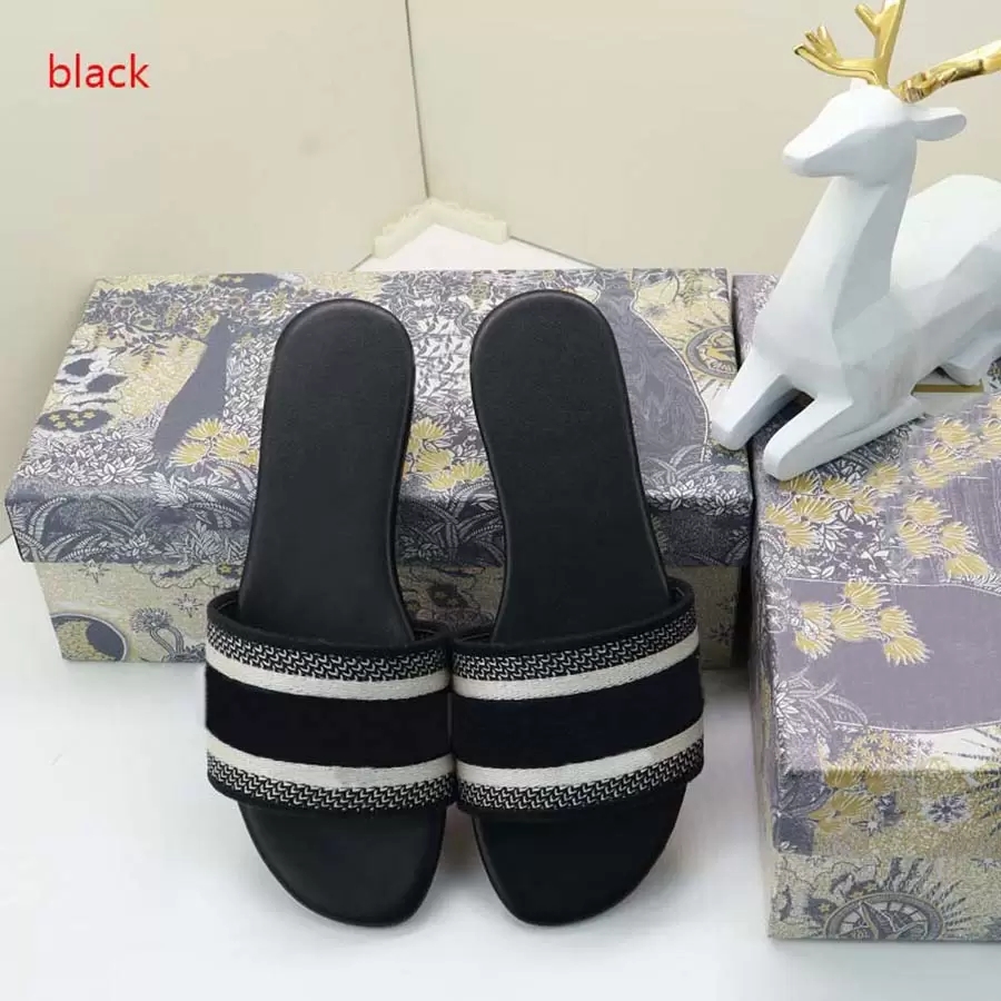 

NEW Letter Women's Slippers Harajuku Style Embroidered Sandals Home Ladies Flip Flop Fashion Comfortable Designer Luxury Slides, 1#
