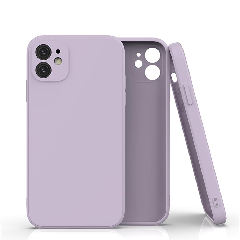 

Cell Phone Cases For iPhone 11 12 Mini Pro Max Silicone Soft TPU Color Cover Matte Case296L, White