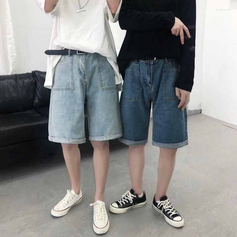

Men's Jeans Casual Denim Shorts Trendy Brand Loose Straight Wide-leg Five-point Pants Fashion Washed Spring Summer Thin StreetwearMen's Bert, Light blue