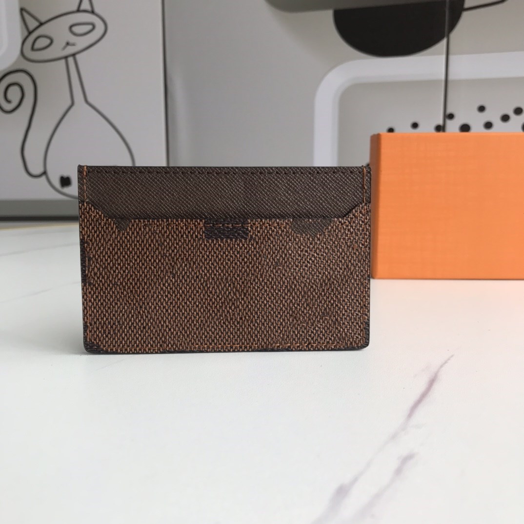 

Wholesale Men and Women Fashion Wallets Classic Brown Flower Checkered Black Plaid Casual Credit Card ID Holder Leather Ultra Slim Wallet 03, Black grid