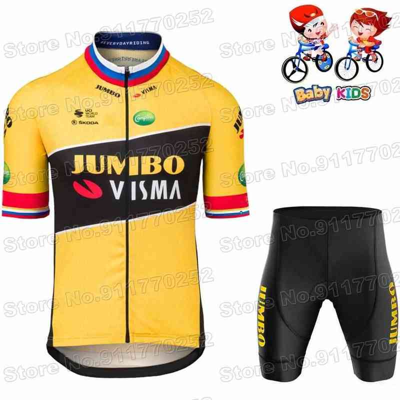Designer Custom Kids Jumbo Visma Cycling Jersey TDF sets Slovénia Belgique garçons Girl Cycling Vêtements Enfants