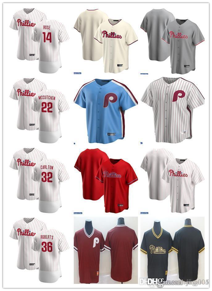 

Men Women Youth 14 Pete Rose 22 McCutchen 32 Steve Carlton 36 Robin Roberts Custom Baseball Jersey Blank white red blue, Colour