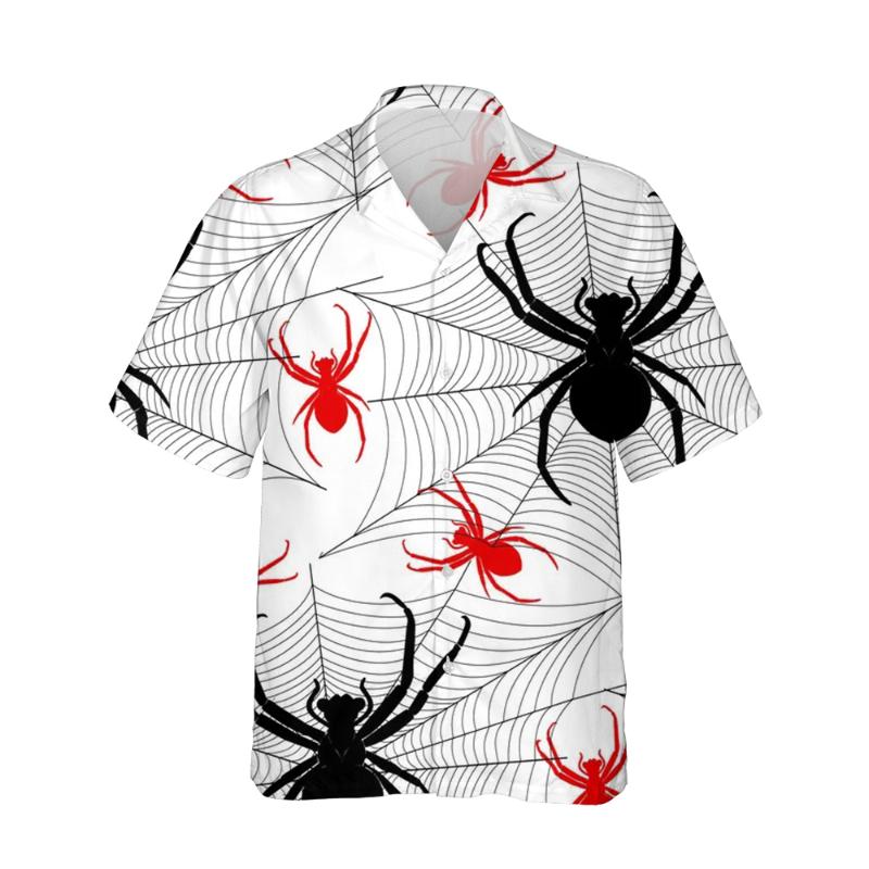

Men's Casual Shirts Jumeast 3d Anime Web Printed Horror Halloween Hawaiian Vintage Shirt Men Short Sleeve Clothing StreetwearMen's Men'sMen', 03