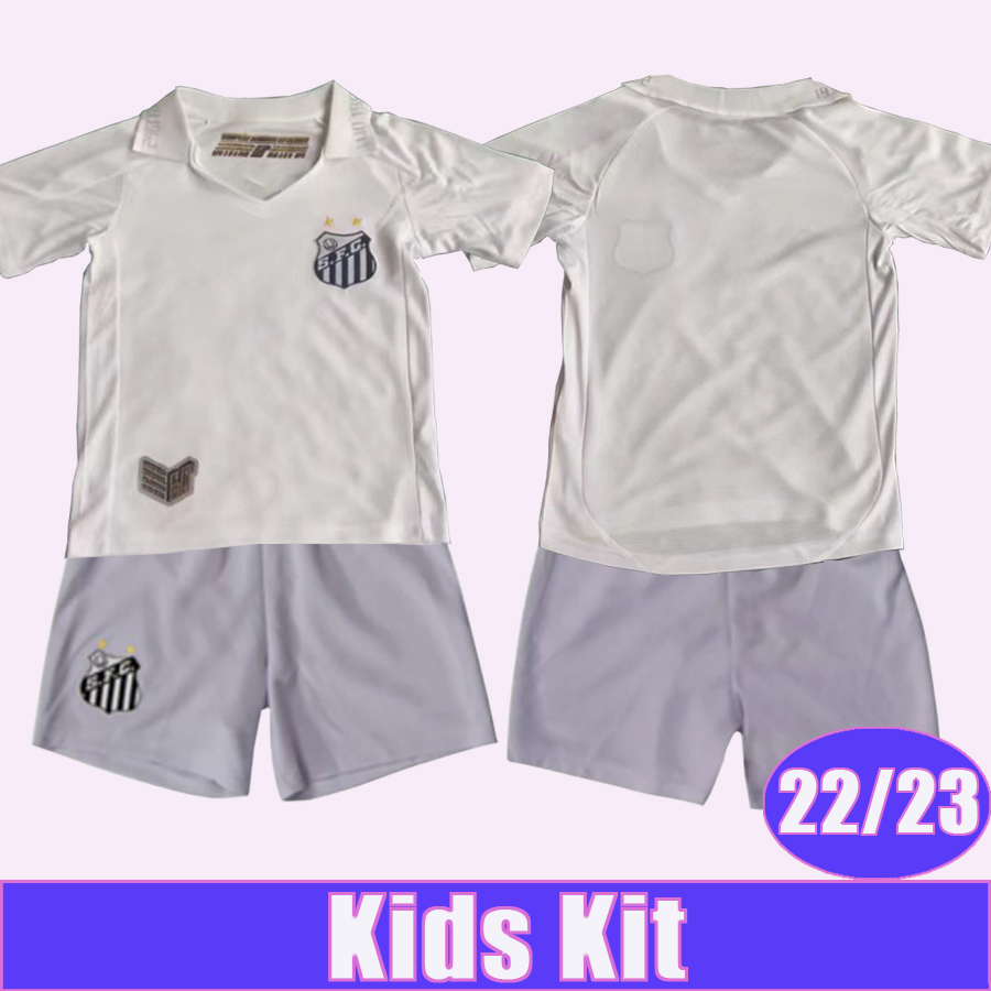 

22 23 Santos FC Kids Kit Soccer Jerseys F. JONATAN SANDRY CARLOS SANCHEZ LEONARDO GOULART ANGELO PIRANI KAIKY Home Away 3rd Football Shirt, Tz8788 22 23 home no socks