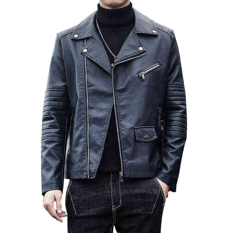 

Men's Slim Jacket Fashion Spring And Autunm PU Jackets Solid Color Motorcycle Winter Jackets Windproof Black Leather Jacket T220728, Yellow