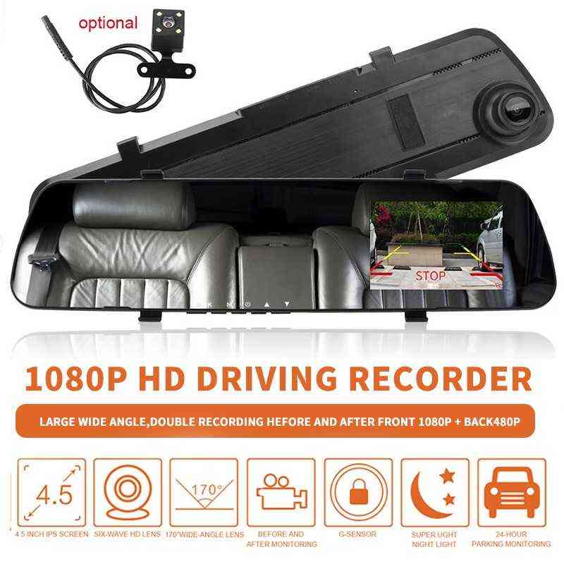 Ips Screen Car Dvr Mirror Dash Camera Dash Cam Dual Lens Auto Camera Full Hd Drive Recorder Streaming Rear View Mirror J220601-image-775848356