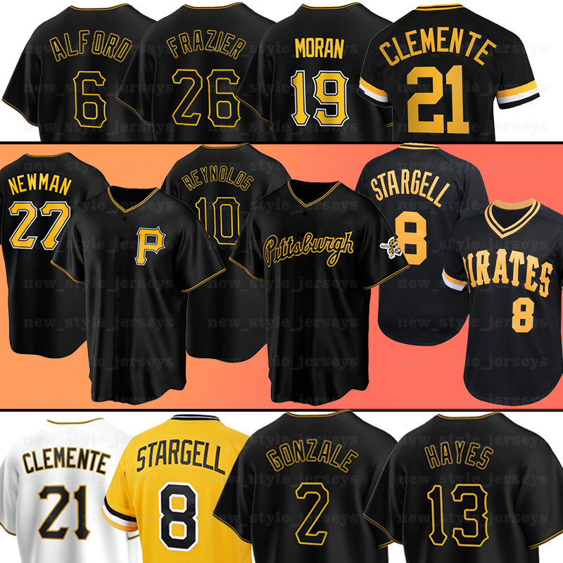 

21 Roberto Clemente Pirates Baseball Jerseys 27 Kevin Newman 10 Bryan Reynolds Ke'Bryan Hayes Michael Chavis Josh VanMeter 3 Cole Tucker, Men(hai dao)