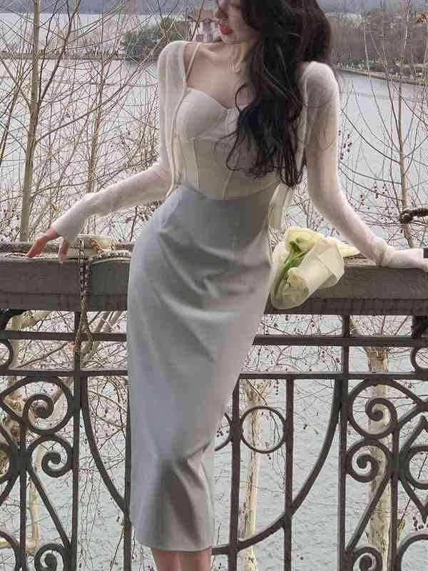 

New Summer Spaghetti Strap Women Corset Ruched Midi Dress Sexy Bodycon Elegant Party Slim One Piece Clothes Vestidos Y220401, Beige