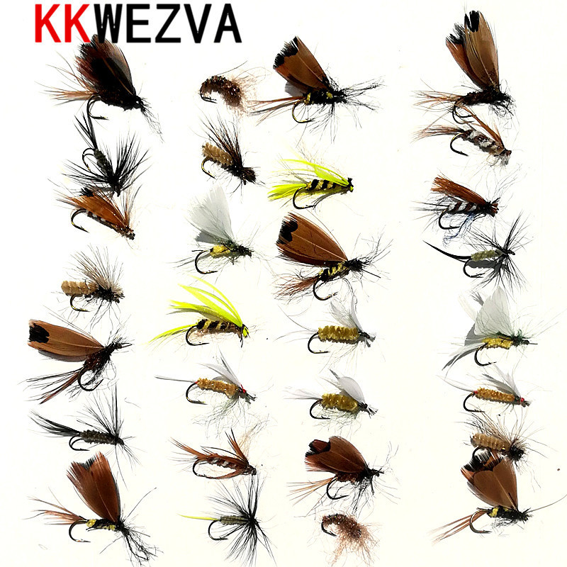 

KKWEZVA 30pcs Fishing Lure Butter fly Insects different Style Salmon Flies Trout Single Dry Fly Lures Tackle 220721