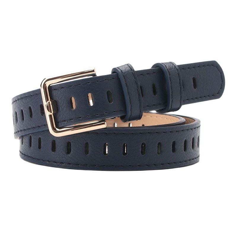 

Belts Personalized Style Simple And Versatile Jeans Alloy Hollow Out Decorative Fake Needle Buckle Women's BeltBelts, Black