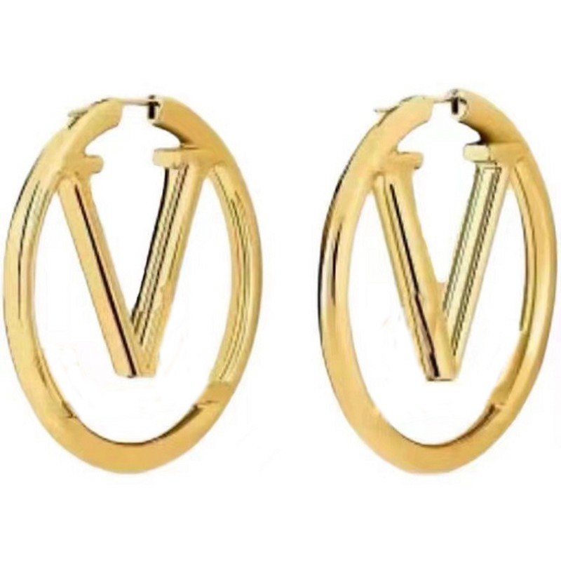 

Fashion 3cm Gold Hoop Designer Earrings For Lady Women Party Wedding Lovers Gift Engagement Jewelry For Bride 40jl H1