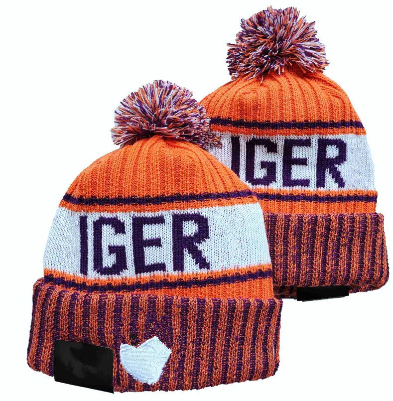 

Sideline Beanies College Beanie Knitted Hats Sports Baseball Football Basketball Caps Women Men Pom, Red