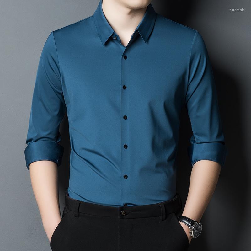 

Men's Dress Shirts Non-marking Shirt Men's Long-sleeved Business Casual 2022 Spring Autumn Korean Fashion Men Slim-fit ShirtMen's Hora22, Black