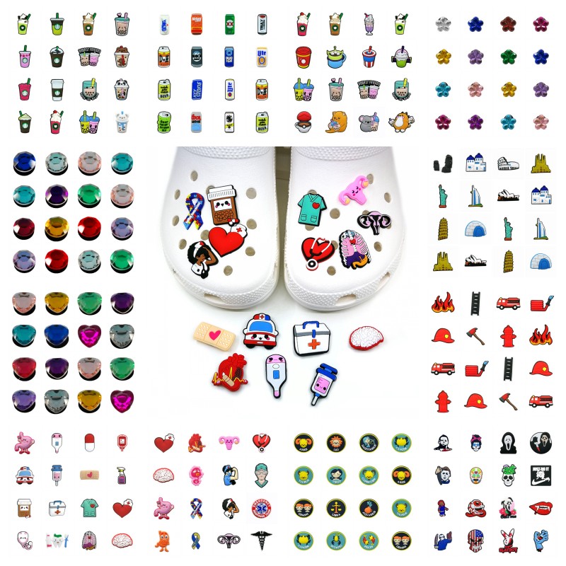 

16pcs/set homie series Texas style Croc JIBZ charms Multiple optional 2D cartoon Shoe accessories clog Shoe buckles fit children wristlets sandals decoration