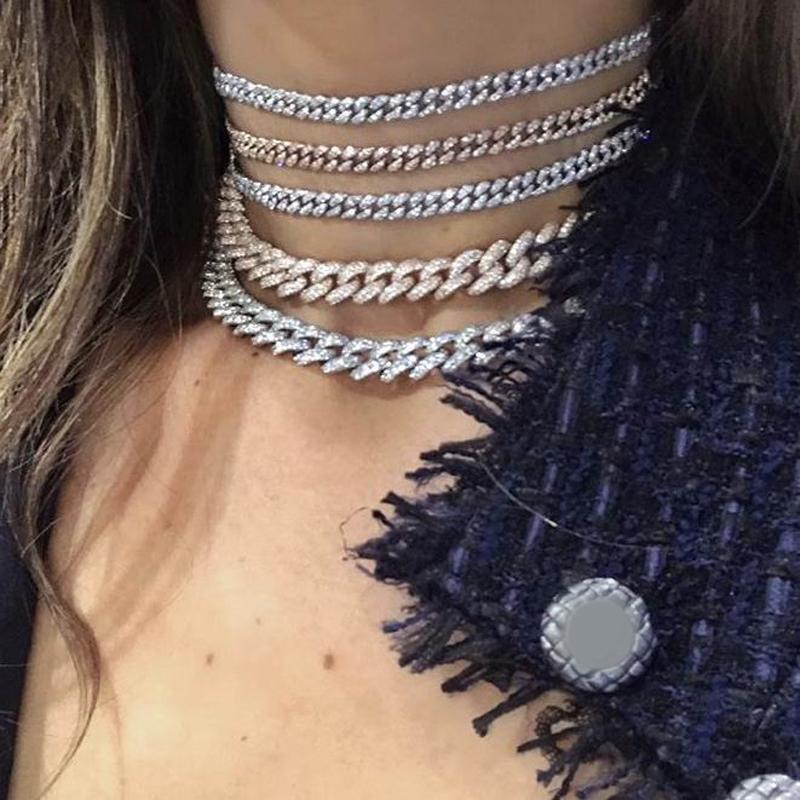 

Chains Arrived Hip Hop Miami Cuban Chain Micro Pave Zirconia Heavy Rock Choker Necklaces Women Iced Out Bling Fashion Party JewelryChains