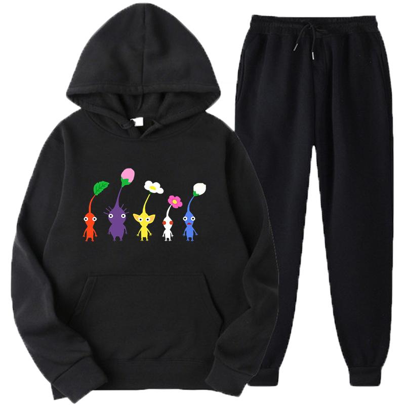 

Men' Tracksuits Cute Pikmin Solid Color Men Set Men' Women' Fleece Hoodies Pants Two-Piece Tracksuit Trendy Sportswear Birthday P