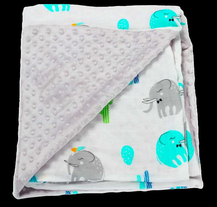 

Blankets & Swaddling 55x43 Inch Dotted Backing Baby Blanket 3D Dot Minky Kids Adult Weighted Traveling Throw Year Christmas Gift, Elephant