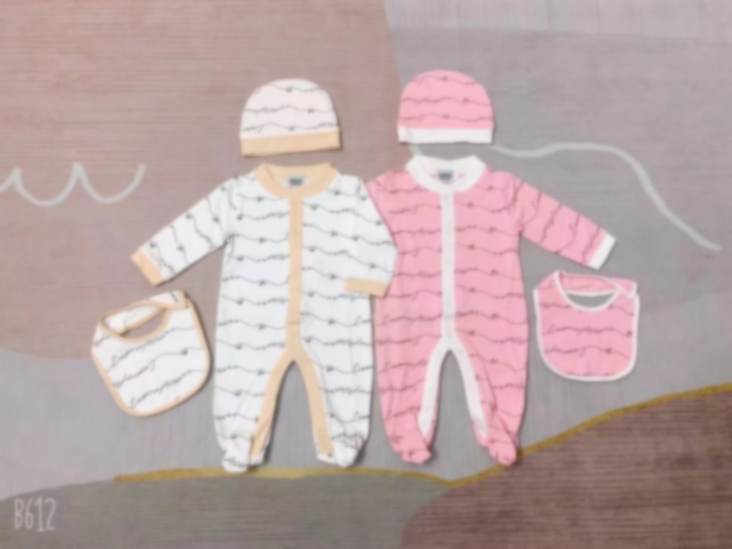 

New Baby Boys Girl Rompers Jumpsuit Cotton Tops+Hat+Bib 3Pcs Outfit Clothes Set Newborn Toddler Kids Clothes(0-24 Months), As shown