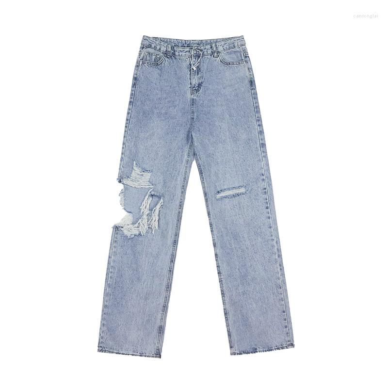 

Men's Jeans Men Ripped Holes Casual Blue Loose Denim Pants Biker Hip Hop With Sexy Hole PantsMen's