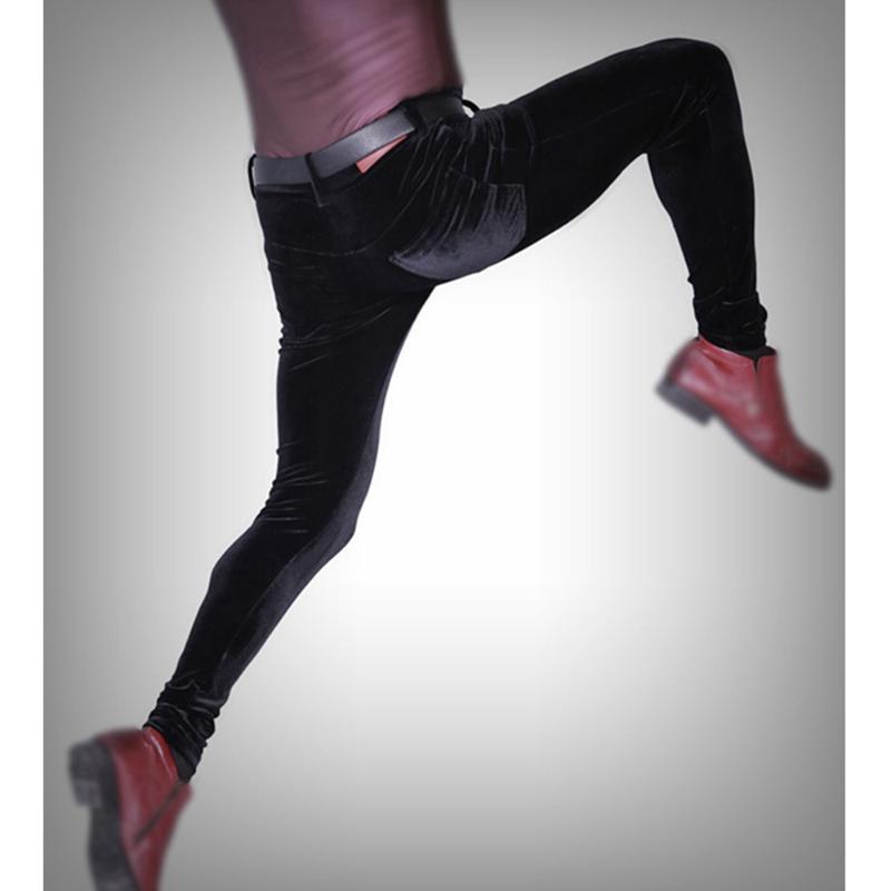 

Men's Pants Spring Autumn Korean Velvet Jeans Tight Pencil Mens Fashion Trousers Slim Legging Casual Pantalon Spodnie Work Pant Jogger, Gray