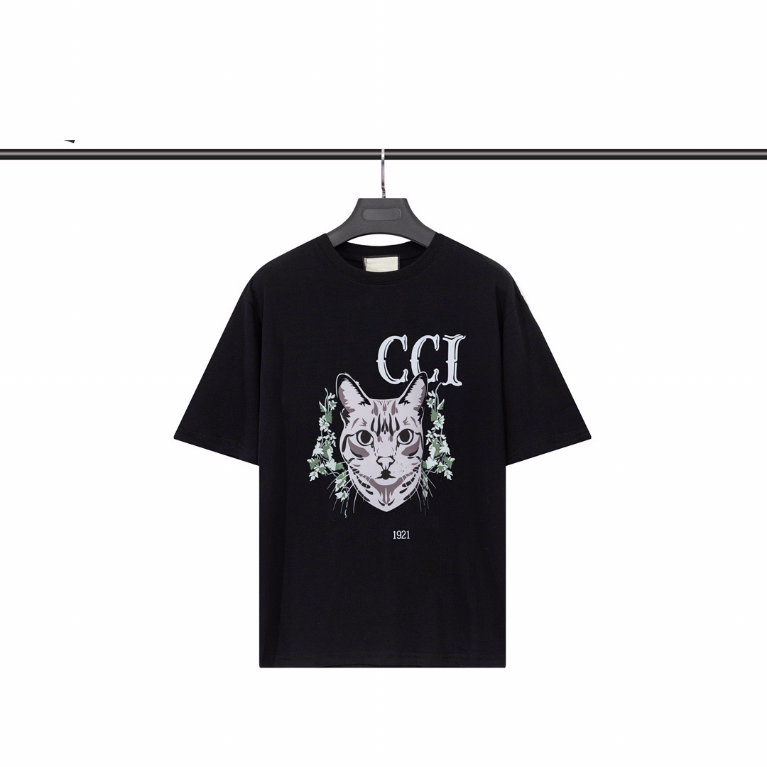 

22ss Designers T shirt Summer Europe Paris Polos American Stars Fashion Mens tshirts Star Satin Cotton Casual t-shirt Women mans Tees Black White M-3XL#001, Ivory