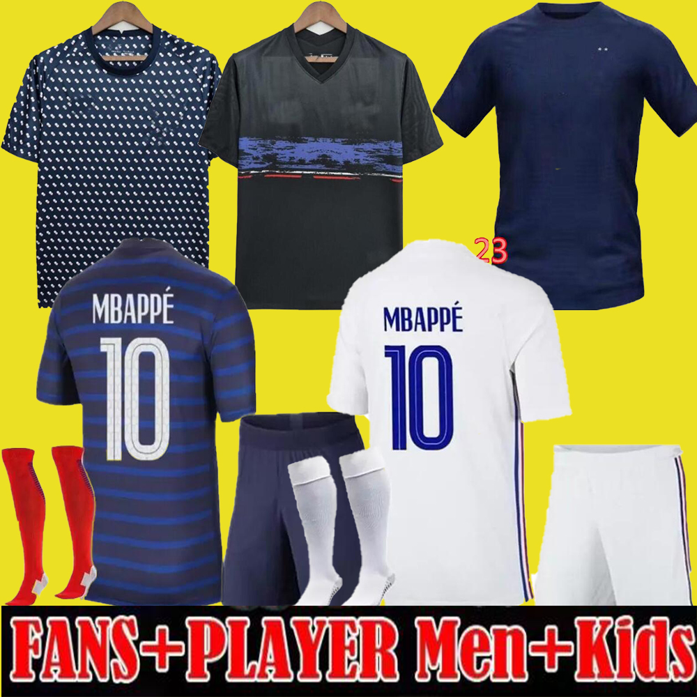 

MBAPPE BENZEMA French Soccer jerseys 2021 2022 GRIEZMANN POGBA GIROUD KANTE home away 22 23 Francia Football shirts adult men + kids kit Maillo, Away +patch
