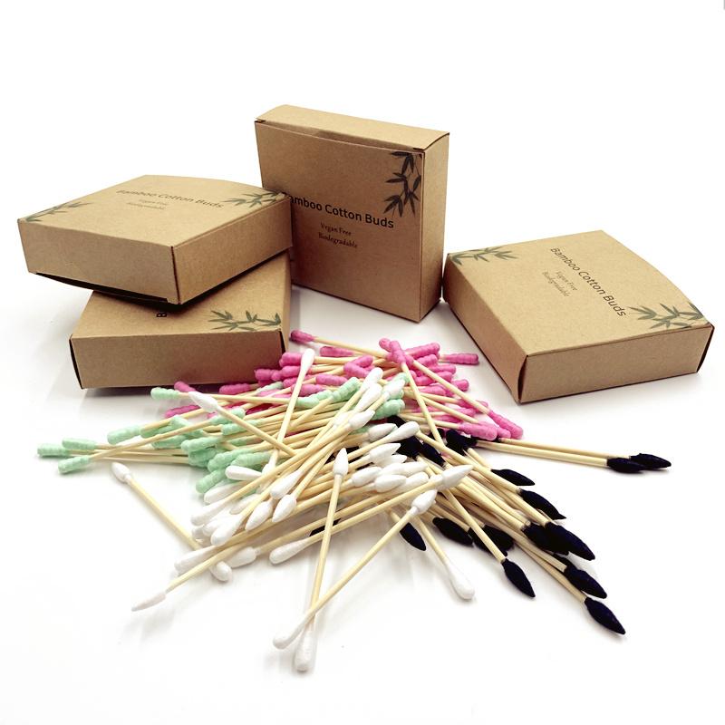 

Sponges Applicators & Cotton Eco Biodegradable Bamboo Swabs Compostable Wooden Ear Sticks Wood Makeup BudsSponges