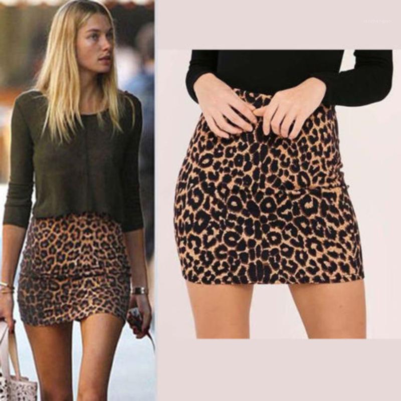 

Fashionwomen' Leopard Printed Skirt High Waist Sexy Pencil Bodycon Hip Mini Fits All Seasons Casual,daily#g Skirts