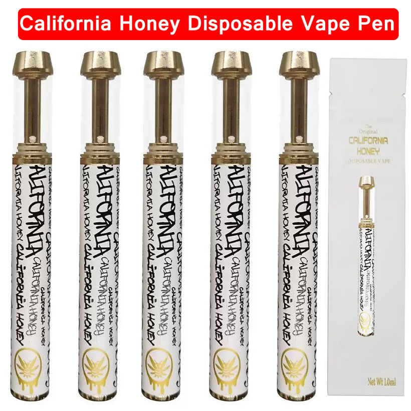 

California Honey Disposable Vape Pen E Cigarettes Gold Empty Atomizers 1ml Thick Oil Cartridges Carts 400mAh Rechargeable Battery Vaporizer Kit