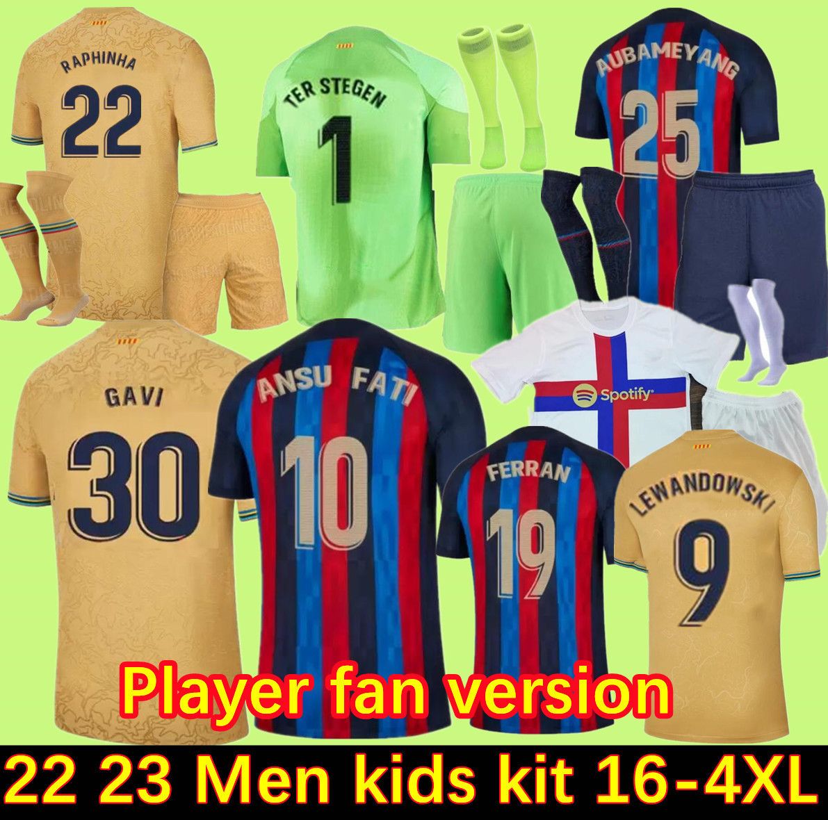 

soccer jersey football Barce Breathable ADAMA AUBA RAPHINHA FERRAN PEDRI  23 ANSU FATI 2021 2022 2023 GAVI F. DE JONG DEST men kids kit BARCELONA BARCA, Army green
