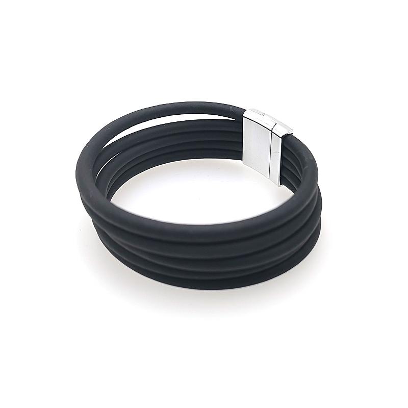 

Bangle YD&YDBZ 2022 Bracelet For Women Fashion Rubber Bracelets Handmade Leather Jewelry Birthday Gift Black Punk JewelryBangle
