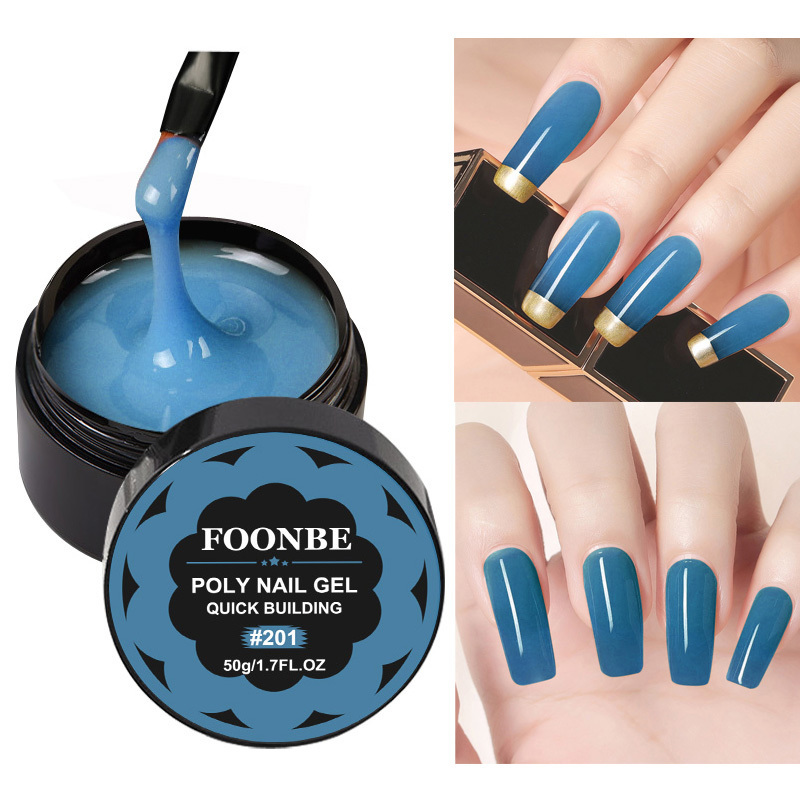 FOONBE 60g Quick Builder Glue Soak Off Jelly Nude Gel Polish Nails Art Manicure Acrylic Gel For Extension Clear Pink Finger-image-757641891