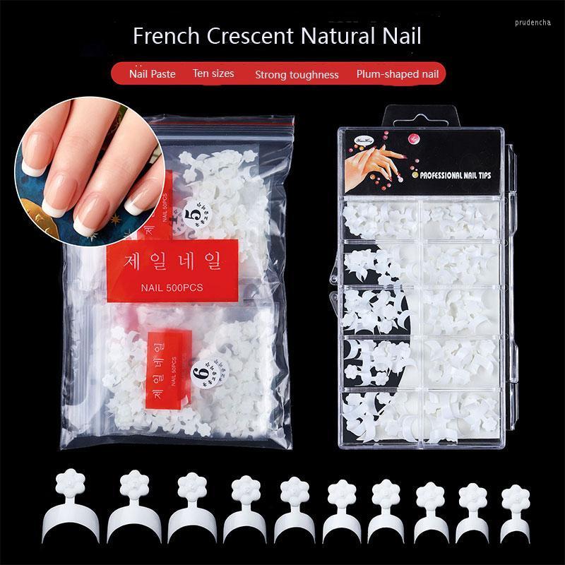 

False Nails 500/100 Pcs Acrylic French Nail Tips Fake White Crescent Shape Half Cover Extension Tools Press On Prud22, Gj0498-01