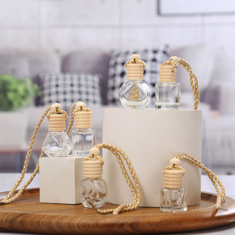 

Car perfume bottle car pendant perfumes ornament air freshener for essential oils diffuser fragrance empty glass bottles