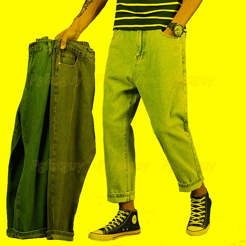 

Men's Jeans Simple Loose Men's Plus Size Casual Nine-point Harlan Pants 30-48 For Fat Man Pantalons De Grande Taille Pour HommesMen's, Gray