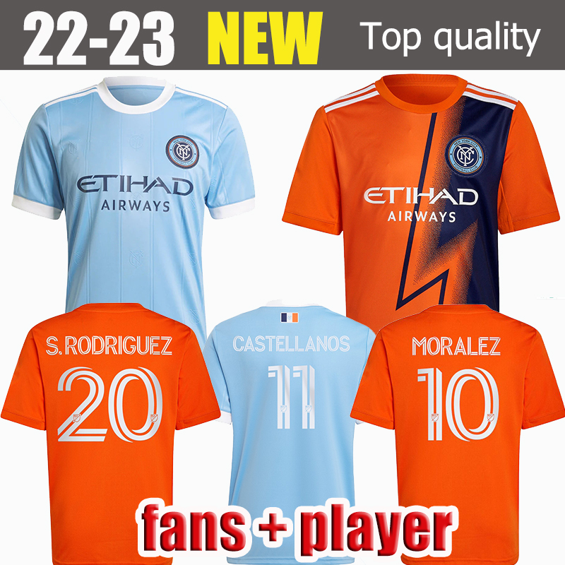 

22 23 Moralez NewYork City soccer jersey 2022 2023 PIRLO Castellanos Sands Tinnerholm New York City Home football shirts DAVID VILLA uniform
