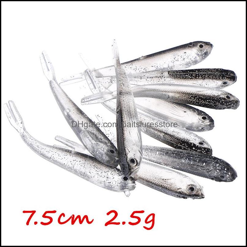 

Baits Lures Fishing Sports Outdoors 1Pc 7.5Cm 2.5G 3D Eyes Black Bionic Fish Pvc Soft Bl28 Drop Delivery 2021 Qgl5I