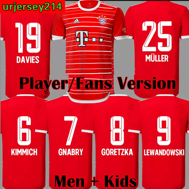 

2022 2023 Bayern LEWANDOWSKI soccer jerseys SANE GORETZKA COMAN MULLER DAVIES BAYERN KIMMICH football shirts Men Kids kit uniforms Munchen Munich tops new version, 22 23 home patch1
