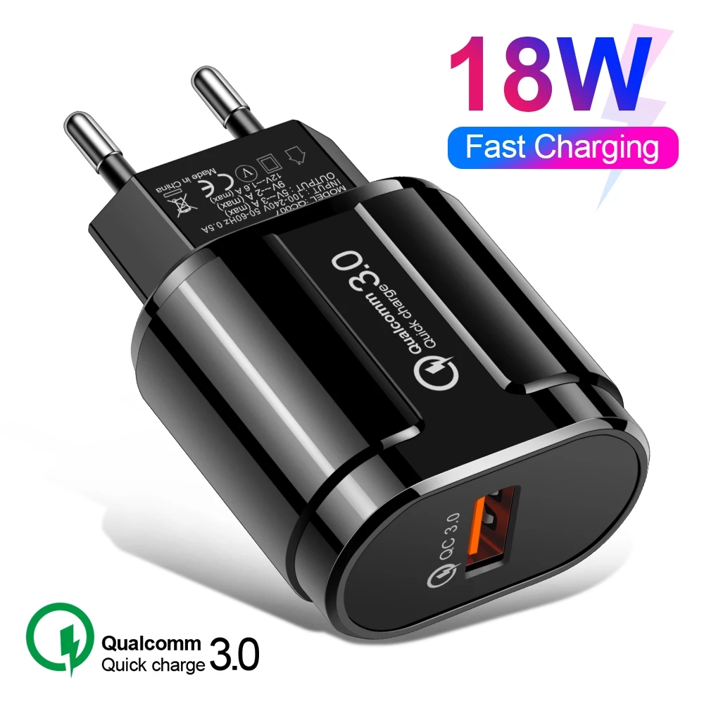 

Quick Charge USB Charger QC 3.0 Wall Mobile Phone Charger for iPhone 11 7 X Xiaomi Mi 9 Tablet iPad EU Fast Charging Adapter