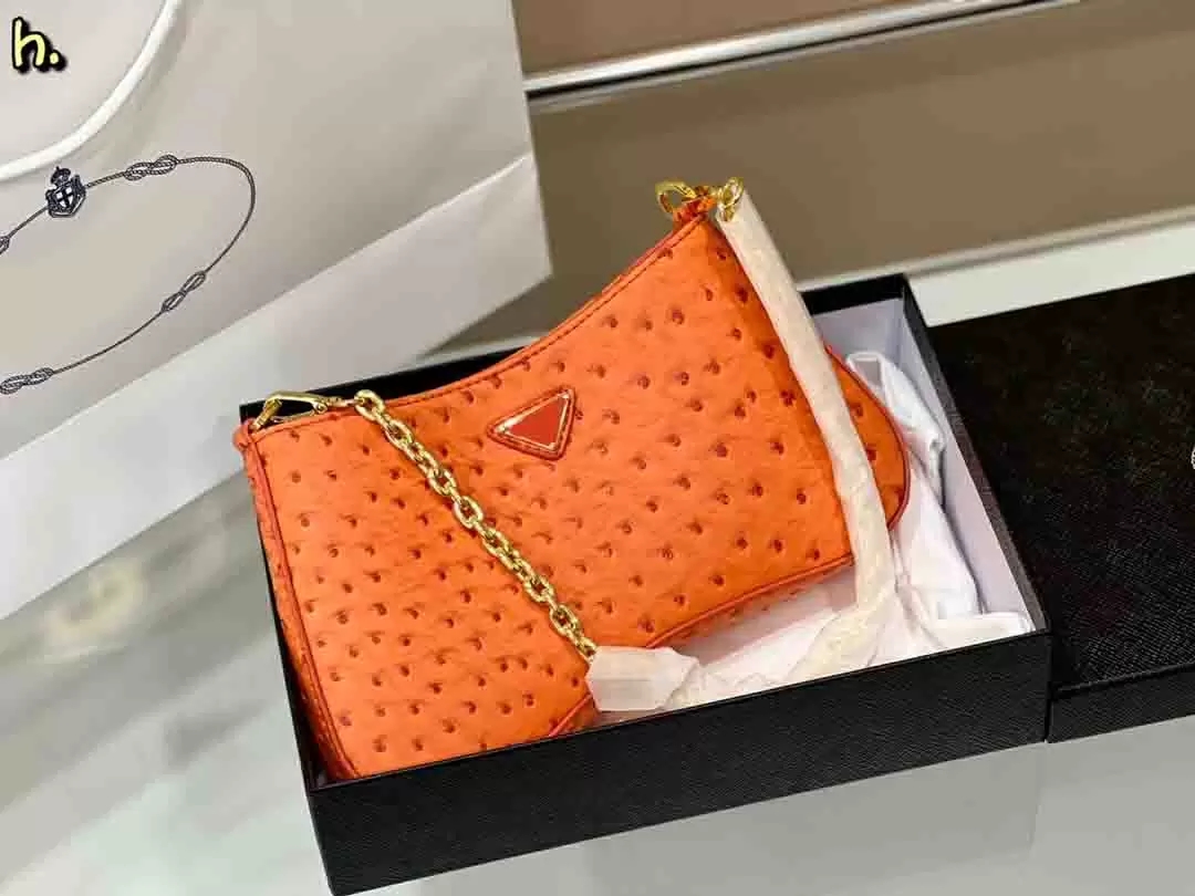 

HBP 2005 Luxurys Designers Ostrich pattern Armpit Bags High quality chain Totes womens handbags hobo purses lady handbag crossbody shoulder channel Never BAG full, Add freight