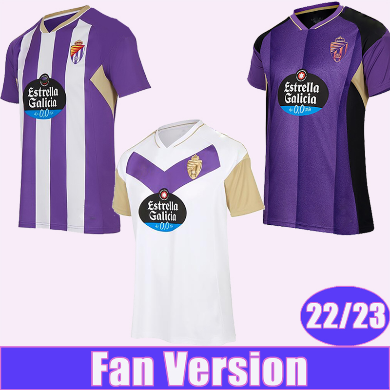 

22 23 Real Valladolid SERGIO LEON Mens Soccer Jerseys G.PLATA OSCAR PLANO AGUADO WEISSMAN Home White Purple Away 3rd Football Shirt Short Sleeve Uniforms, Qm9688 22 23 home l. lig. patch