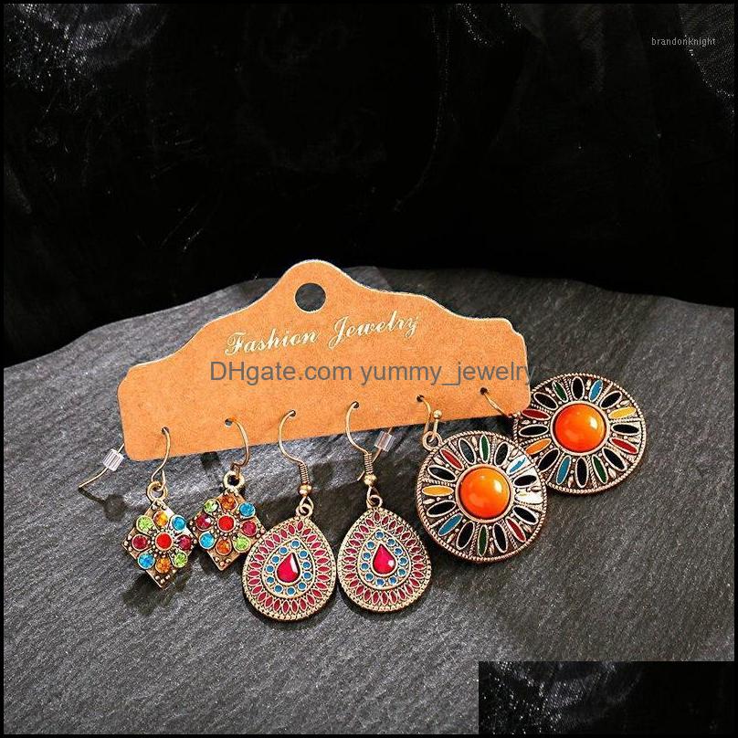 

Dangle Chandelier Earrings Jewelry Vintage Gypsy Mticolor Set Women Ethnic Orange Beads Earring Dreamcatcher Flower Earring1 Drop Delivery