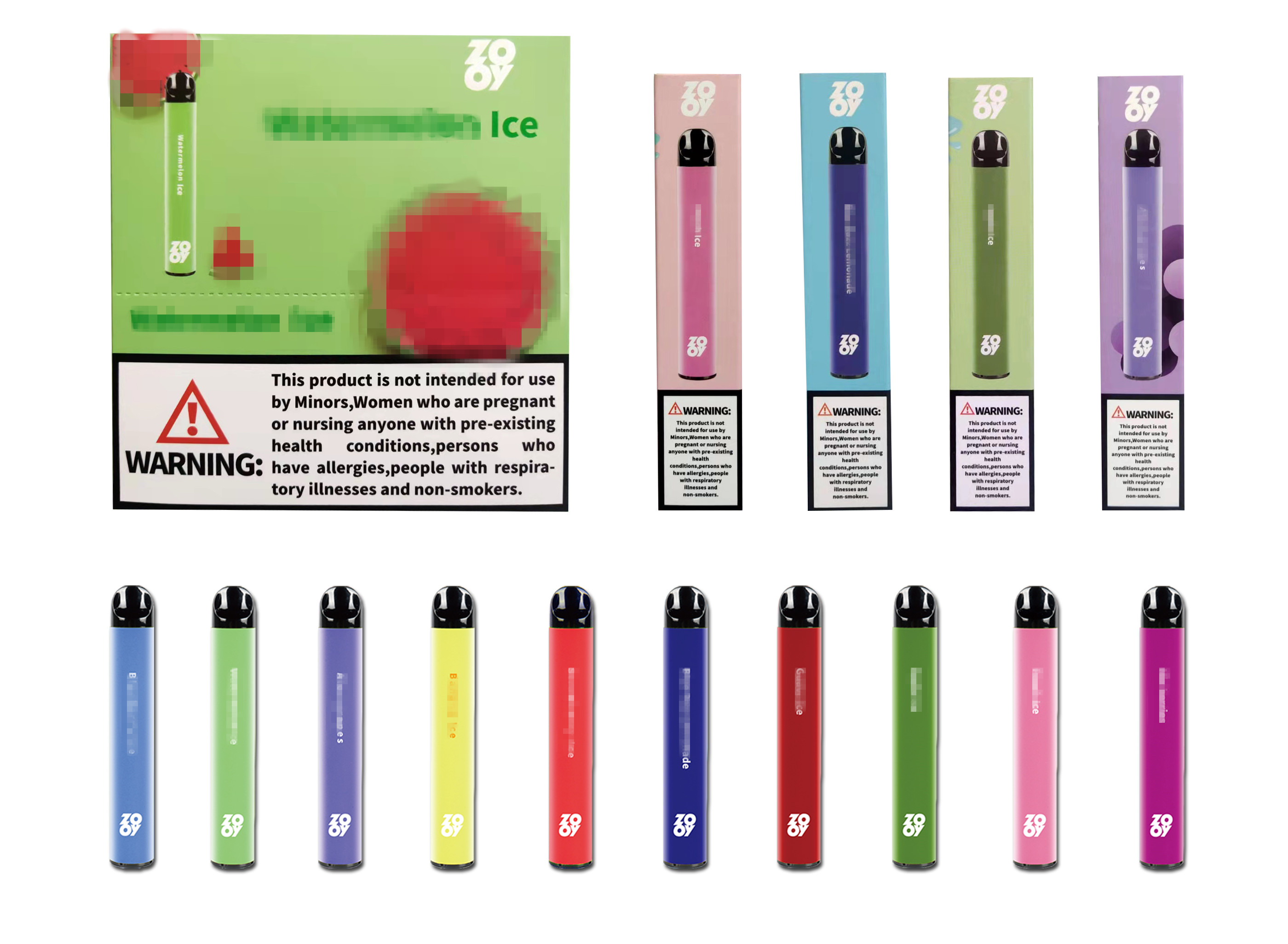 

100% ZOOY 800puffs PUFF PLUS electronic cigarette disposable vape pen Pre Filled Pods Vapes Cartridge 0% 2% 5%
