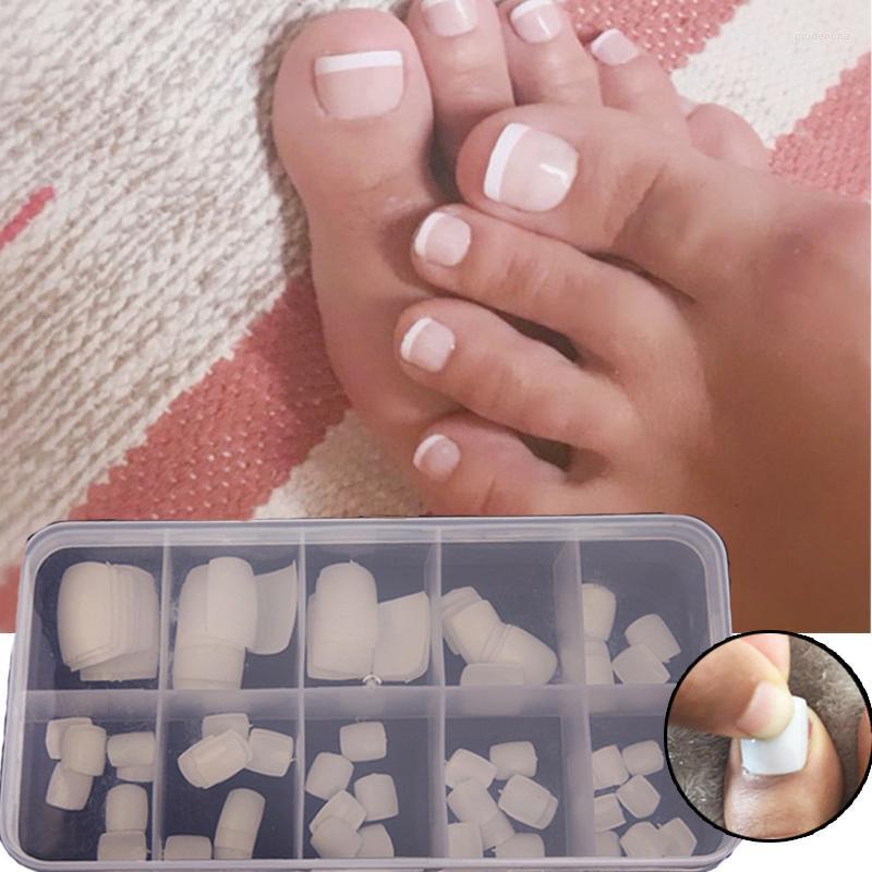 

False Nails Acrylic Pointed Toe Natural/White/Transparent Tips Feet Full Nail Manicure Kits Art Decoration Box Package Prud22, Transparent piece