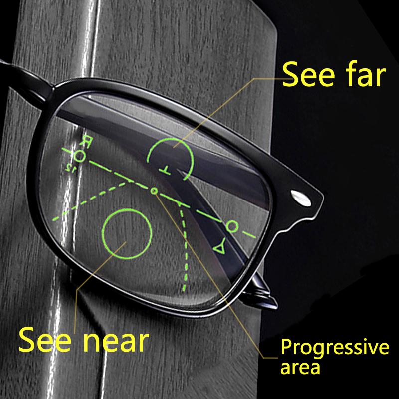 

Sunglasses Progressive Reading Glasses Men Women Multifocal Presbyopic Glasse See Far Near Anti-blue Light Low Bridge Big Full Frame